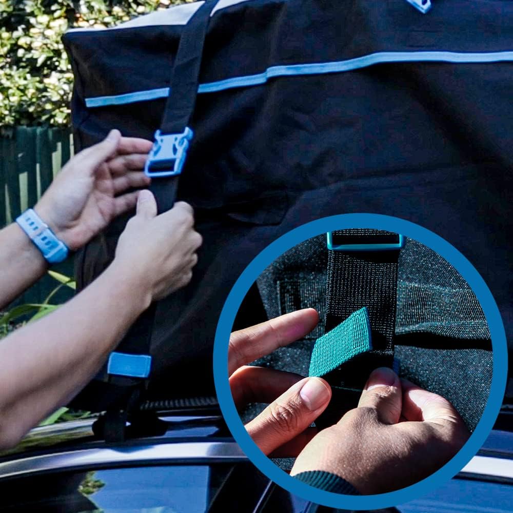 6 Cargo Tie Down Door Hook Straps for Car Roof Rack or Bag | Patented Heavy Duty Car Top and Rooftop Straps for Luggage, Universal Cargo Carrier Replacement Parts