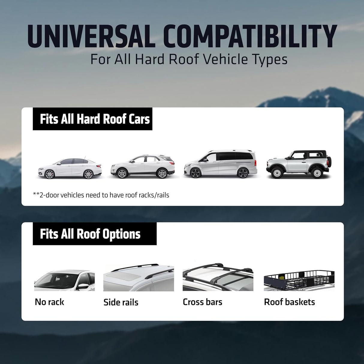 Rooftop Cargo Carrier - 15 Cubic Feet (L), Waterproof Soft Shell Car Roof Cargo Carrier, Heavy Duty Car Top Luggage Cargo Bag with Patented Door Hooks and Non-Slip Mat