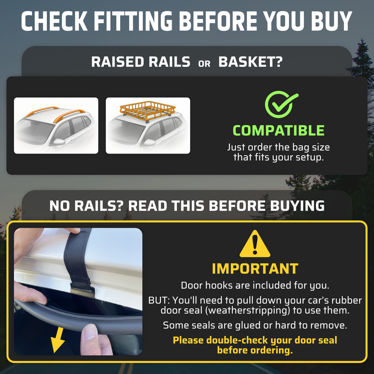 19 cu ft Rooftop Cargo Carrier – Waterproof, Universal Fit with Door Hooks & Non-Slip Mat