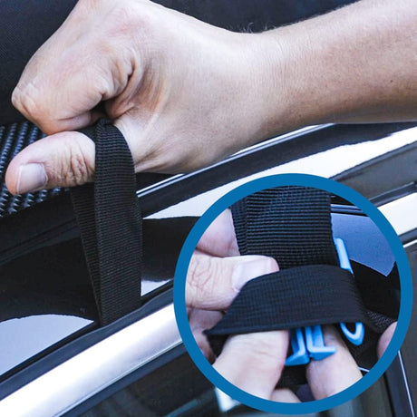 6 Cargo Tie Down Door Hook Straps for Car Roof Rack or Bag | Patented Heavy Duty Car Top and Rooftop Straps for Luggage, Universal Cargo Carrier Replacement Parts