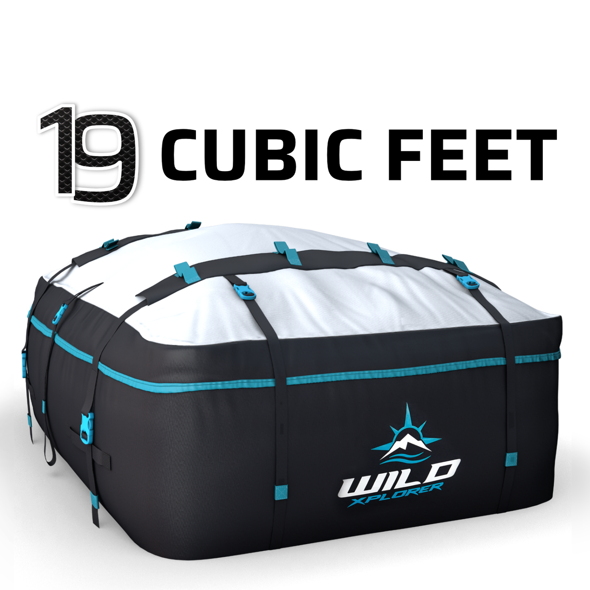 19 cu ft Rooftop Cargo Carrier – Waterproof, Universal Fit with Door Hooks & Non-Slip Mat